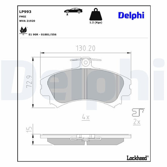 Delphi LP993 Fren Pabuçları Ön Takım